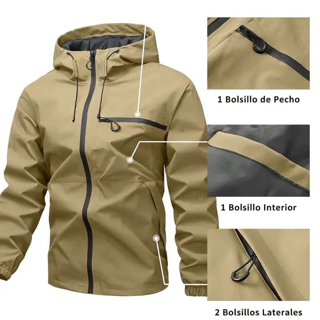 Chaqueta impermeable 3 en 1 para hombre