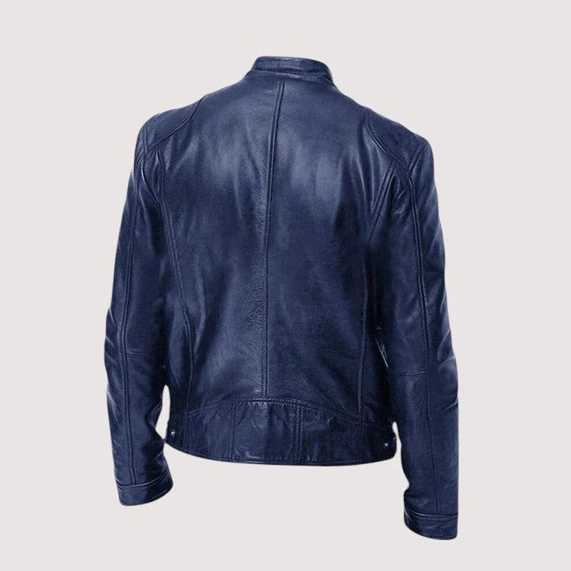 Elegante chaqueta de cuero para hombre