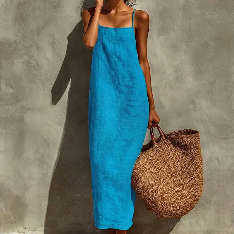 Vestido liso tipo camisón con estilo