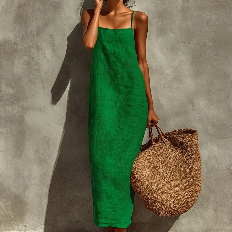 Vestido liso tipo camisón con estilo