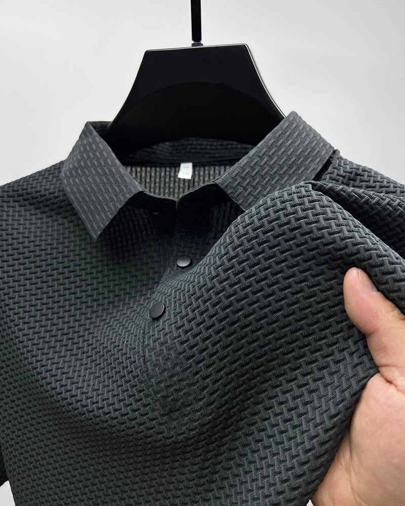 Camiseta de manga corta transpirable de seda para hombre