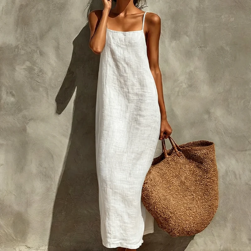 Vestido liso tipo camisón con estilo