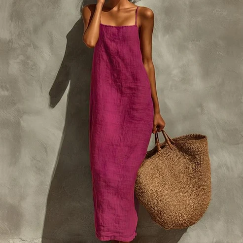 Vestido liso tipo camisón con estilo