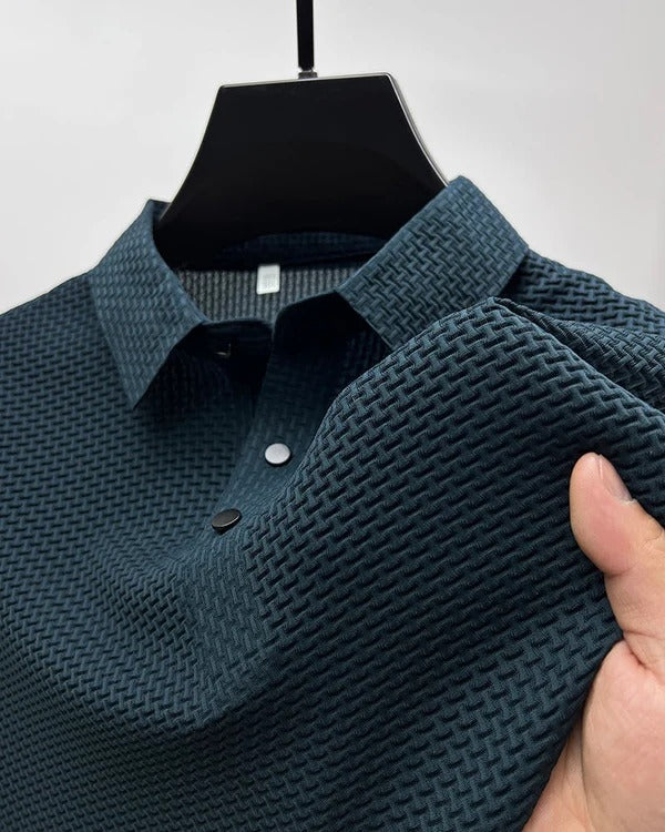 Camiseta de manga corta transpirable de seda para hombre