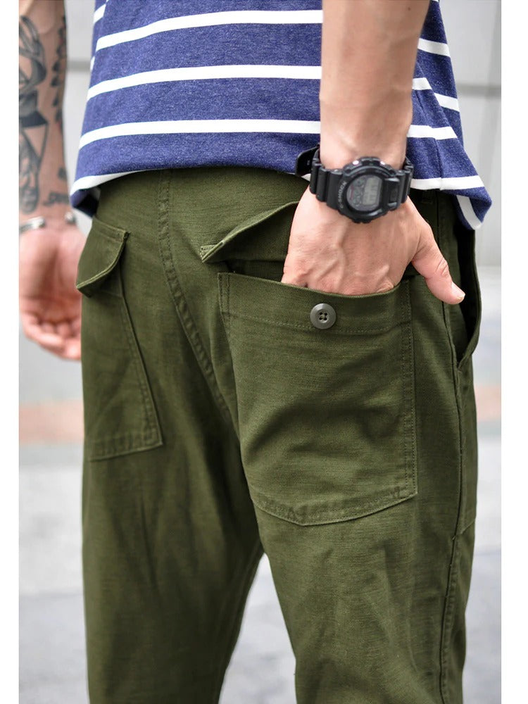 David - Pantalones rectos informales para hombre inspirados en los pantalones fatigados OG-107