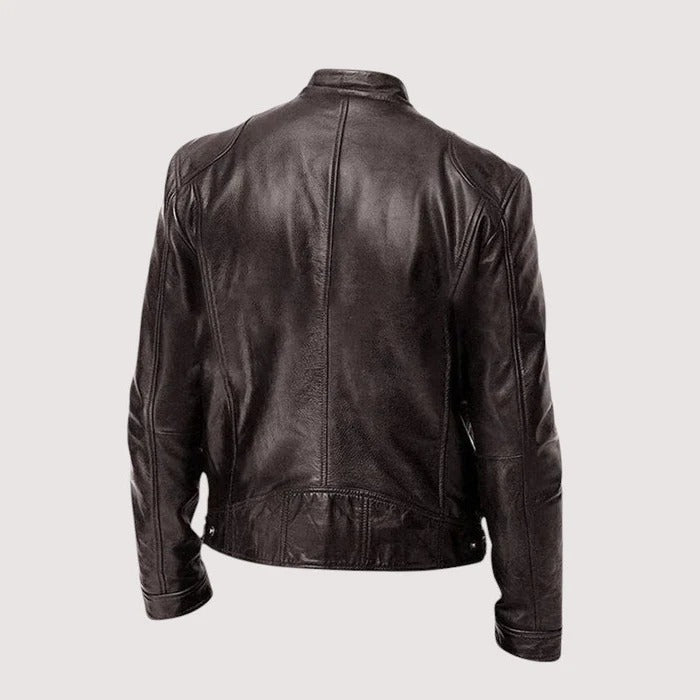 Elegante chaqueta de cuero para hombre