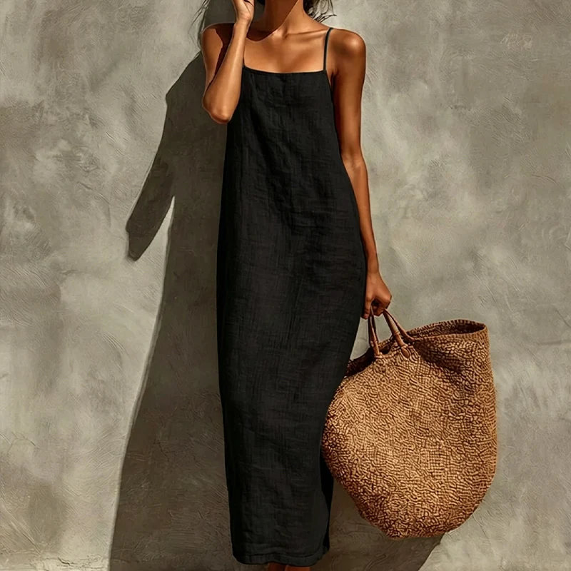 Vestido liso tipo camisón con estilo