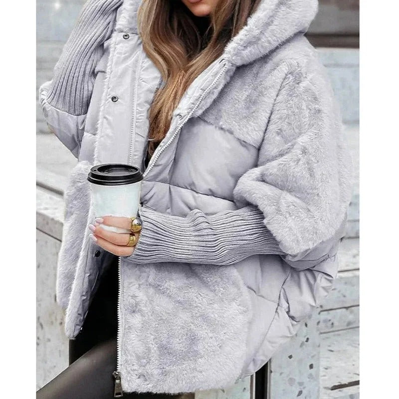Abrigo de punto holgado y oversize de lujo para mujer