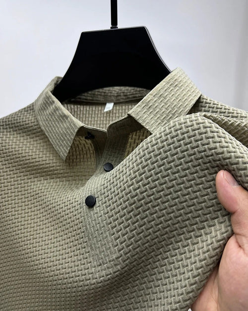 Camiseta de manga corta transpirable de seda para hombre