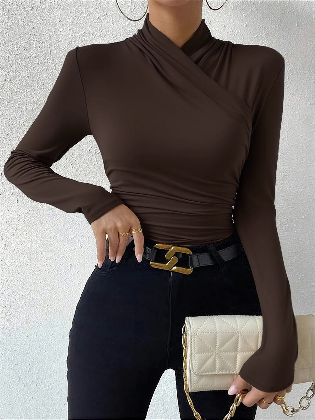 Rocio - Camiseta con cuello cruzado