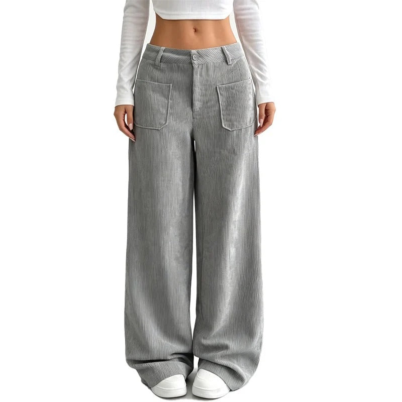 Pantalones de mujer de estilo informal, holgados y de pierna ancha - Sandra