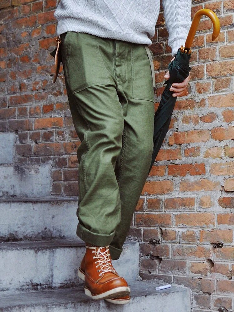 David - Pantalones rectos informales para hombre inspirados en los pantalones fatigados OG-107