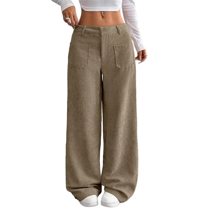 Pantalones de mujer de estilo informal, holgados y de pierna ancha - Sandra