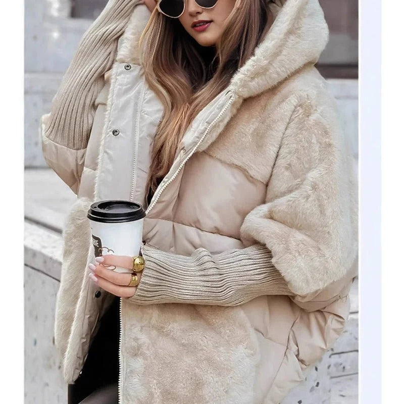 Abrigo de punto holgado y oversize de lujo para mujer