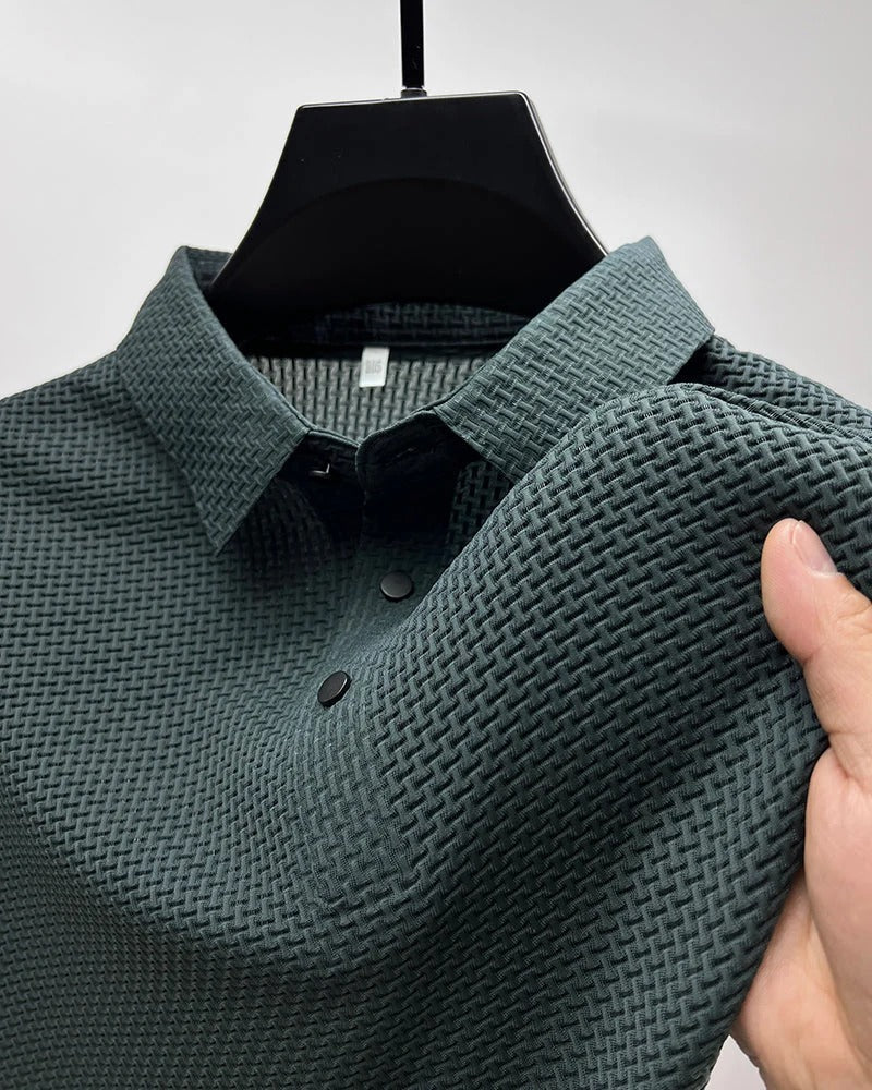 Camiseta de manga corta transpirable de seda para hombre