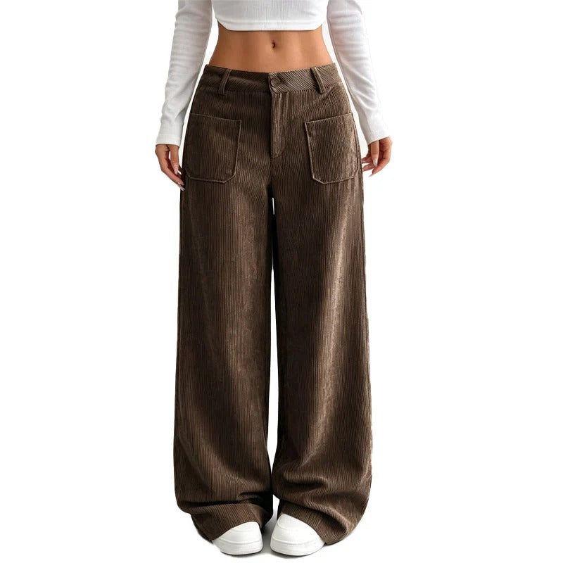 Pantalones de mujer de estilo informal, holgados y de pierna ancha - Sandra