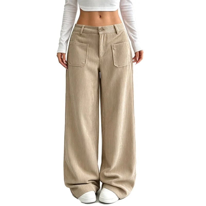 Pantalones de mujer de estilo informal, holgados y de pierna ancha - Sandra