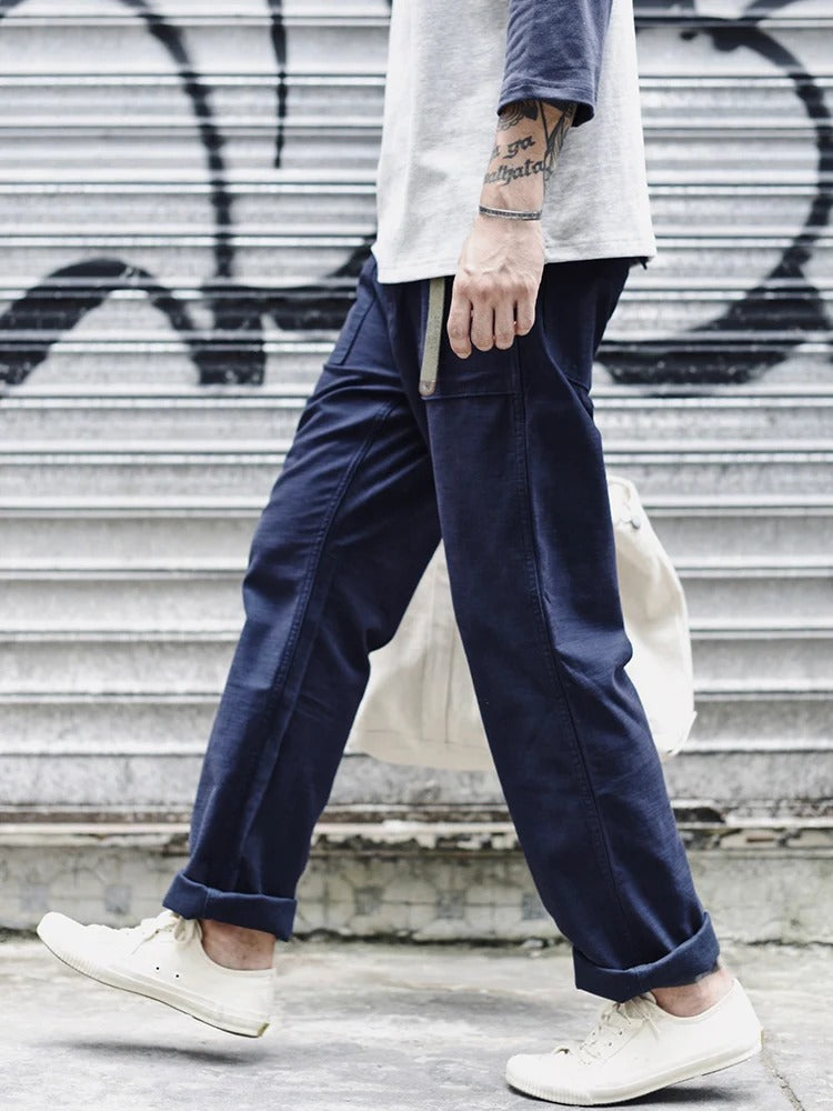 David - Pantalones rectos informales para hombre inspirados en los pantalones fatigados OG-107