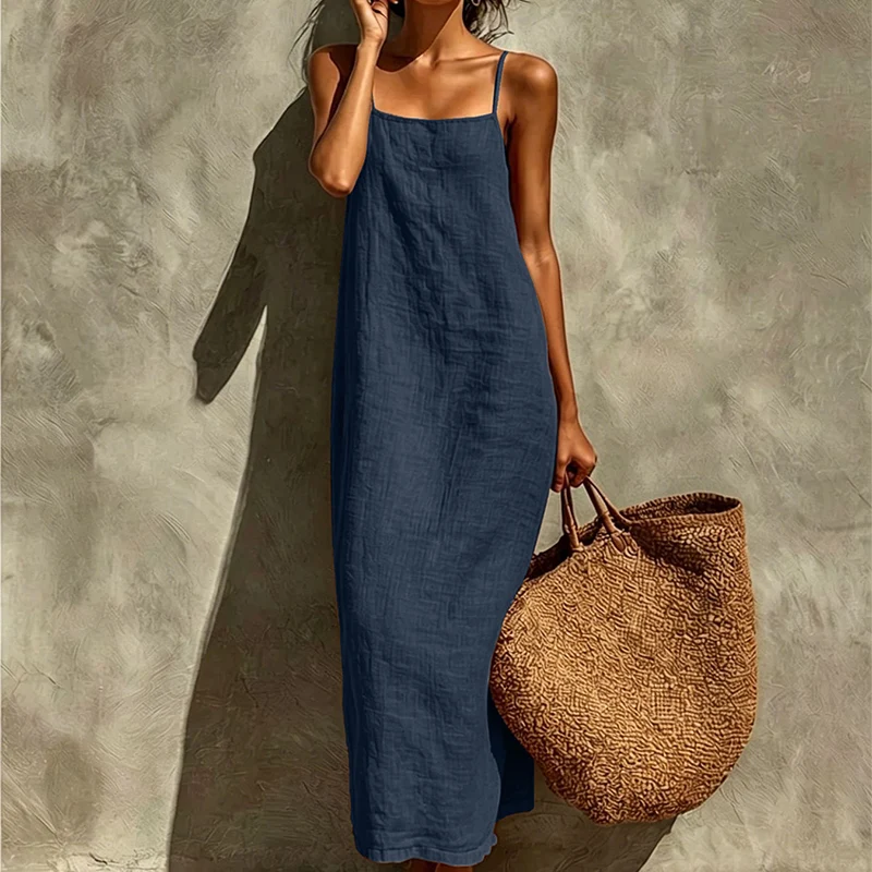 Vestido liso tipo camisón con estilo