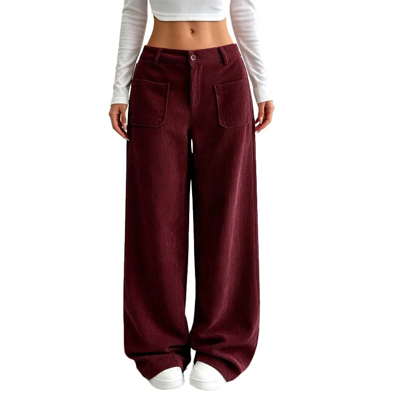 Pantalones de mujer de estilo informal, holgados y de pierna ancha - Sandra