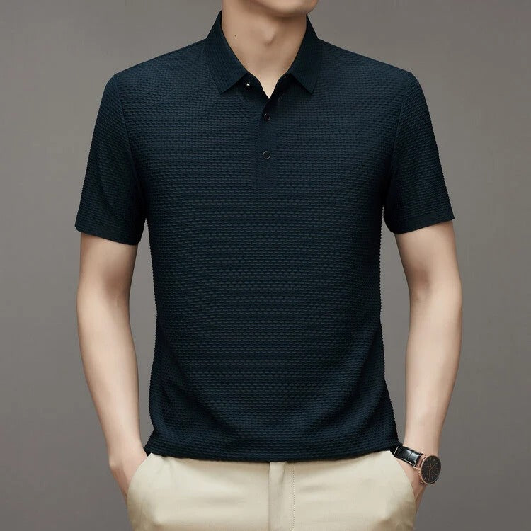Camiseta de manga corta transpirable de seda para hombre