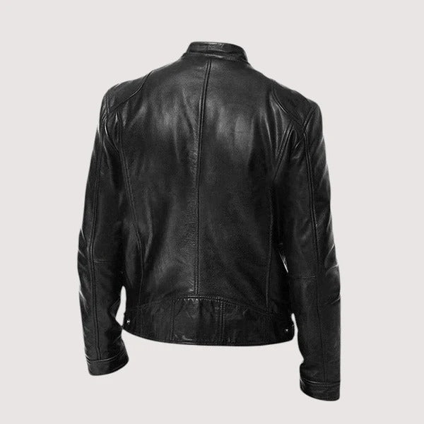 Elegante chaqueta de cuero para hombre