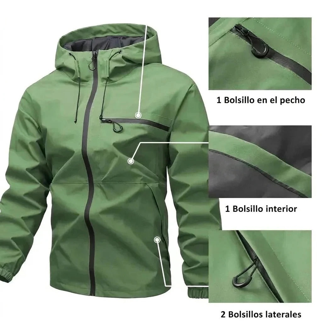 Chaqueta impermeable 3 en 1 para hombre