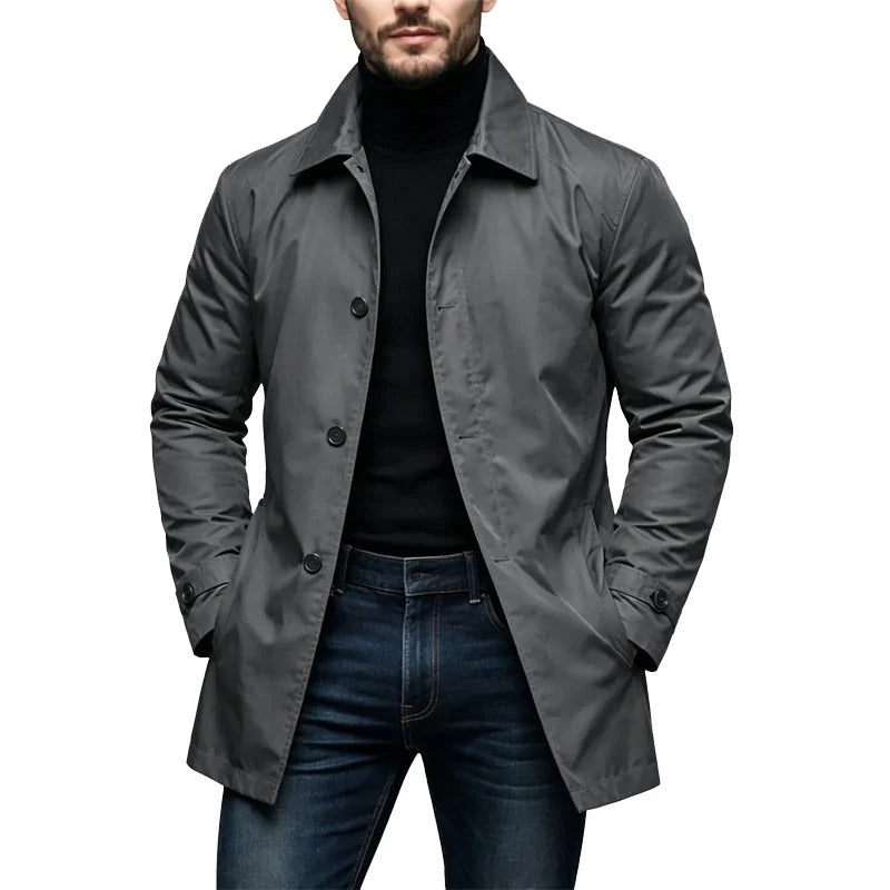 Chaqueta impermeable de hombre, de longitud media