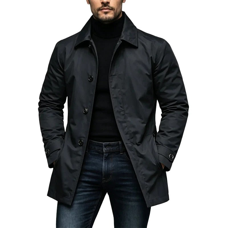 Chaqueta impermeable de hombre, de longitud media