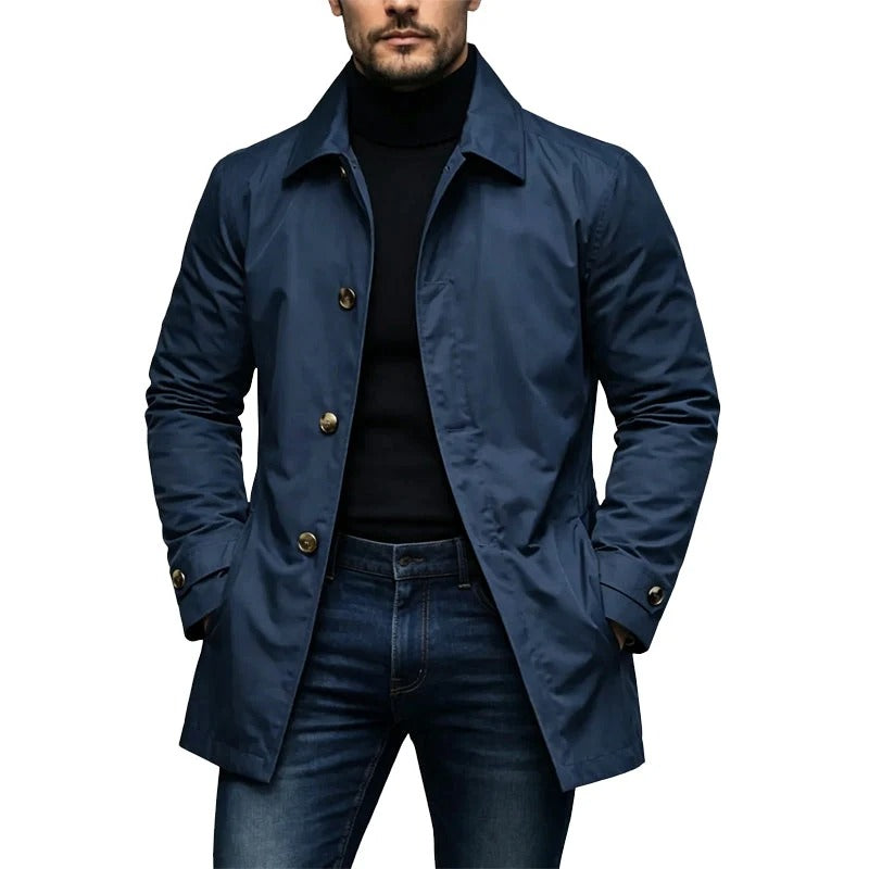 Chaqueta impermeable de hombre, de longitud media