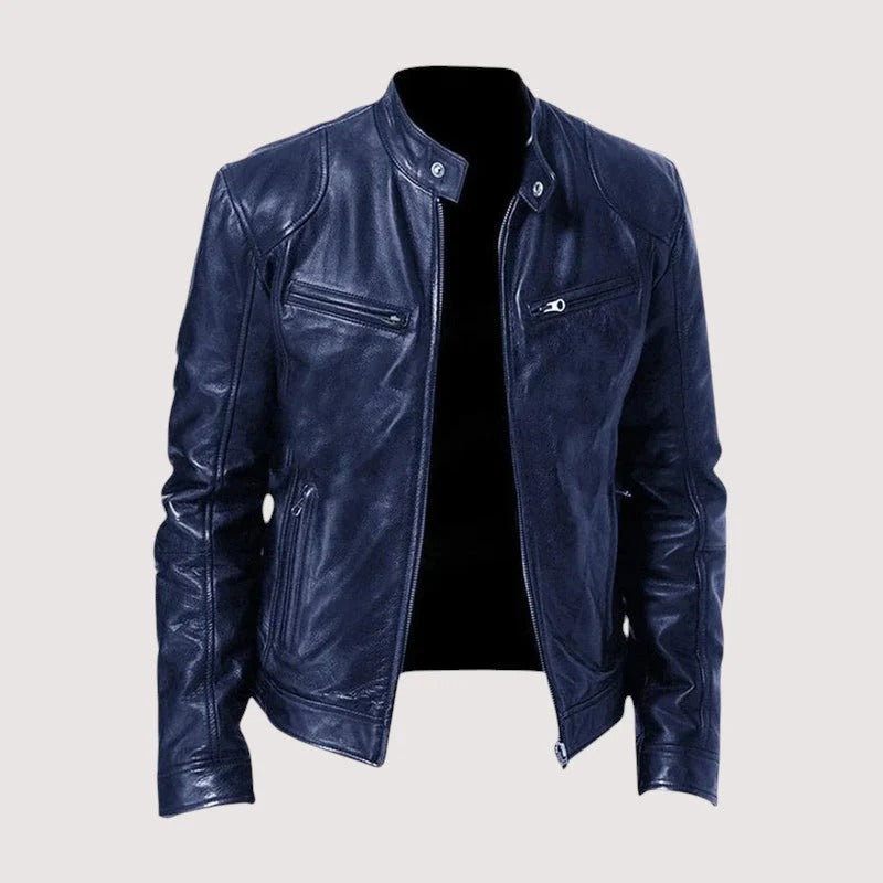 Elegante chaqueta de cuero para hombre
