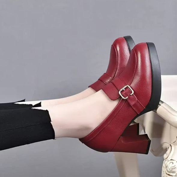Zapatos de tacón de cuero versátiles - Julia