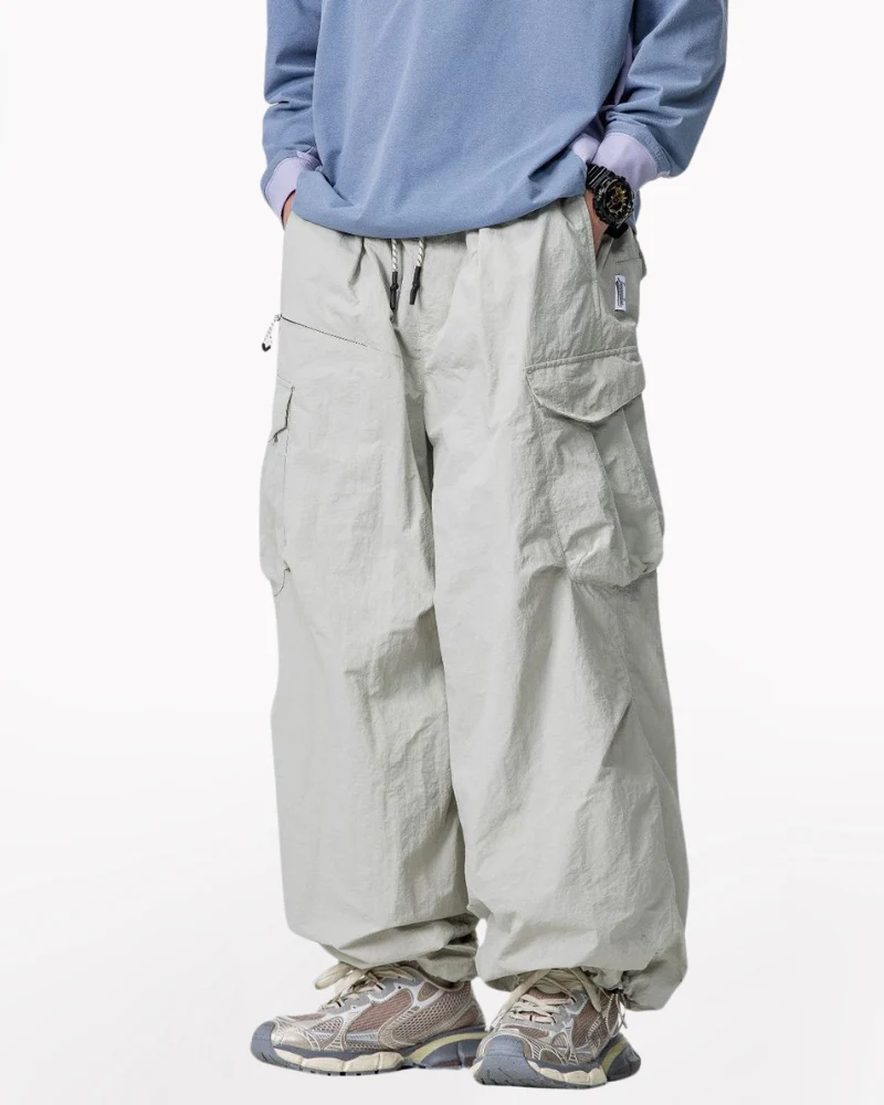 Pantalones cargo holgados unisex cortavientos