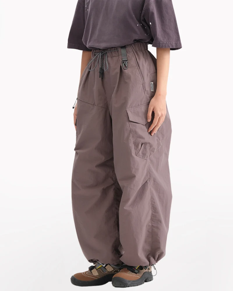 Pantalones cargo holgados unisex cortavientos