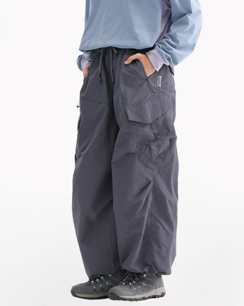 Pantalones cargo holgados unisex cortavientos
