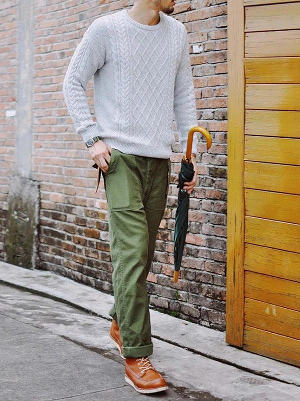 David - Pantalones rectos informales para hombre inspirados en los pantalones fatigados OG-107