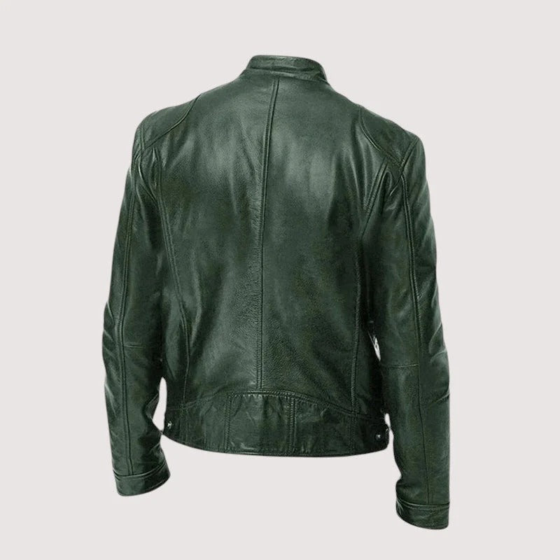 Elegante chaqueta de cuero para hombre